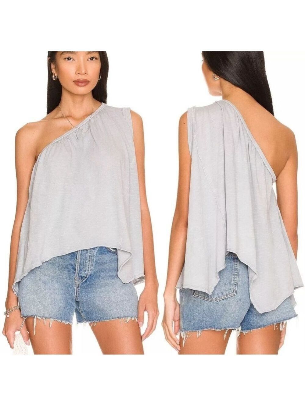 We The Free People Spring Break One Shoulder Top Size X Small Grey Dawn